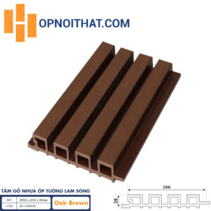 Lam Sóng Ốp Tường Ngoài Trời (Oak Brown)