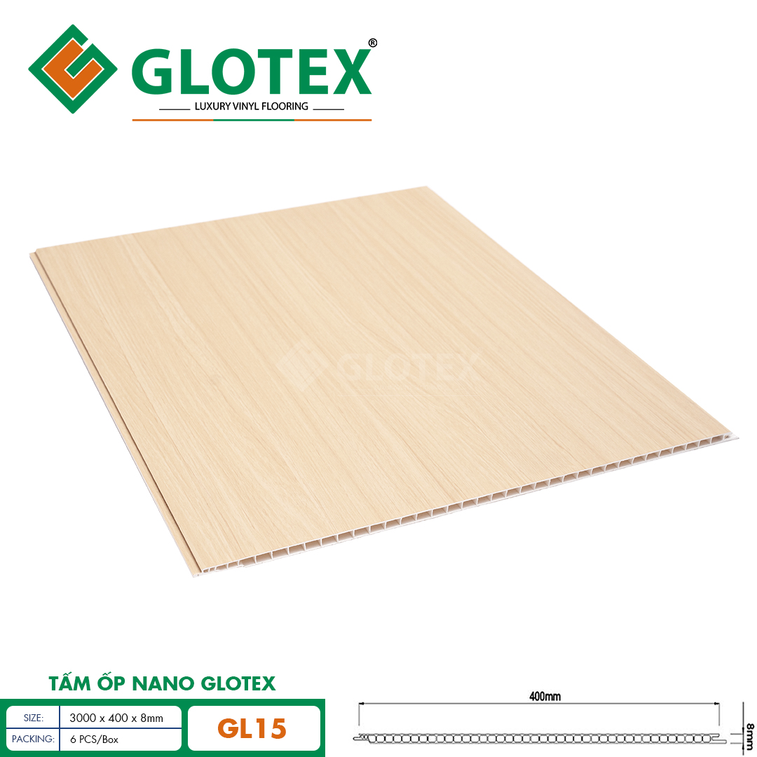 Tấm ốp nano Glotex – GL15 Vân Gỗ